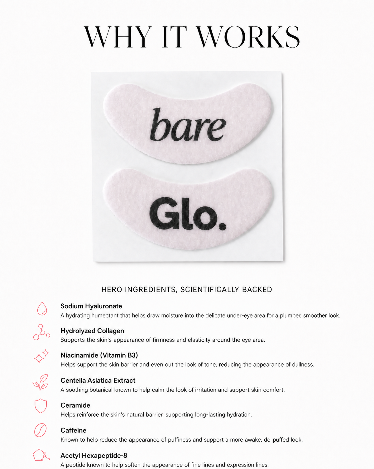 bare Glo Collagen Eye patches (5 pairs)